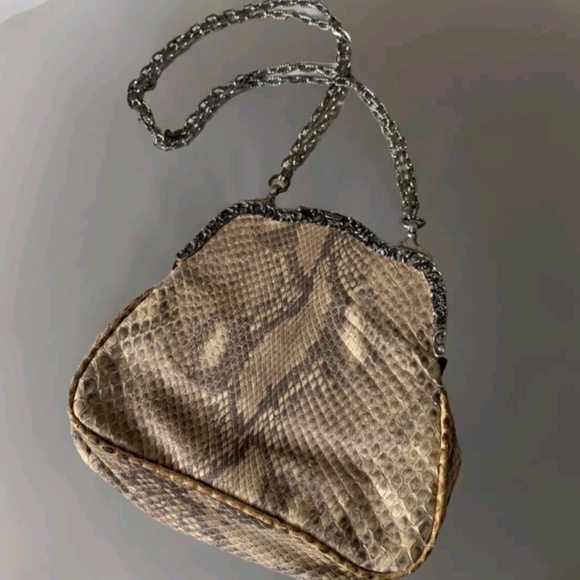VTG RARE GLEN MILLER/ANN TURK Real Snake Skin Small Dressy Designer Ornate Purse - Picture 6 of 12